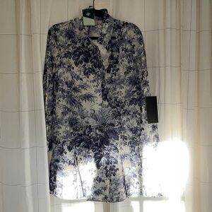 Tuckernuck Blue and White Floral Midi Dress